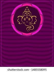 Wedding Invitation Card Ganesha Vector Art Illustration