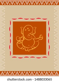 Tarjeta de invitación de boda Ilustración de arte del vector Ganesha