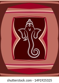 Wedding Invitation Card Ganesha Vector Art Illustration