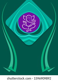 Wedding Invitation Card Ganesha Vector Art Illustration
