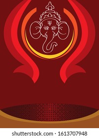Wedding Invitation Card Ganesha Vector Art Illustration