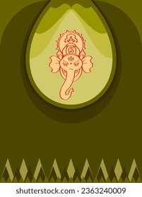 Wedding Invitation Card Ganesha Vector Art Illustration