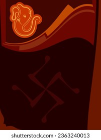 Wedding Invitation Card Ganesha Vector Art Illustration