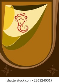 Wedding Invitation Card Ganesha Vector Art Illustration