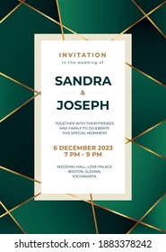 Wedding invitation card with geometric pattern
