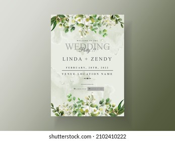 Wedding invitation card greenery eucalyptus