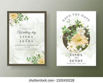 Wedding invitation card greenery eucalyptus