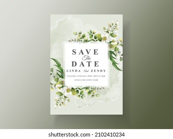 Wedding invitation card greenery eucalyptus