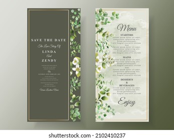 Wedding invitation card greenery eucalyptus