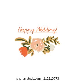 Wedding invitation card Happy wedding! 