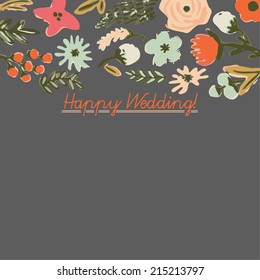 Wedding invitation card Happy wedding! 