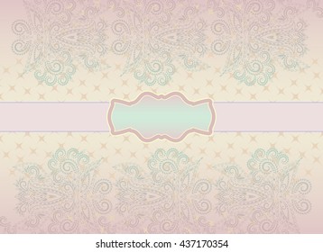 Wedding invitation card. Horizontal softly decorative pattern for design. Vector background.
