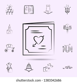 Wedding invitation card icon. Universal set of wedding for website design and development, app development