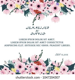 Wedding invitation card isolated on white background. For web site,poster,invite card,template and banner. Useful for greeting card.Trendy creative art concept,vector illustration eps 10