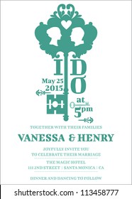 Wedding Invitation Card - Key Theme - in vector