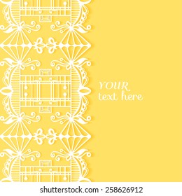 Wedding invitation card with lace pattern, greeting card design, beautiful luxury postcard, ornate brochure page cover, vector abstract geometric background