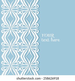 Wedding invitation card with lace pattern, greeting card design, beautiful luxury postcard, ornate brochure page cover, vector abstract geometric background
