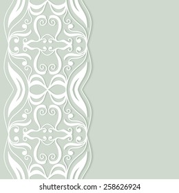Wedding invitation card with lace pattern, greeting card design, beautiful luxury postcard, ornate brochure page cover, vector abstract geometric background
