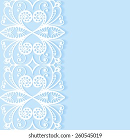 Wedding invitation card with lace pattern, greeting card design, beautiful luxury postcard, ornate brochure page cover, vector abstract geometric background