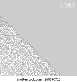 Wedding invitation card with lace pattern, greeting card design, beautiful luxury postcard, ornate brochure page cover, vector abstract geometric background