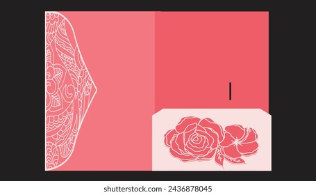 Wedding invitation card layer sweet pink illustration.
