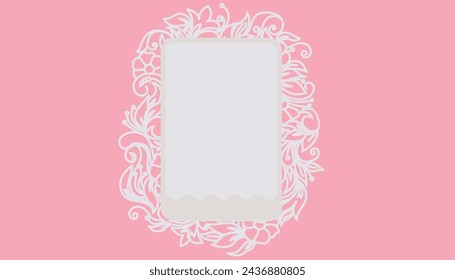 Wedding invitation card layer sweet pink illustration.