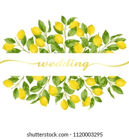 Wedding Invitation Card With Lemon Brunches