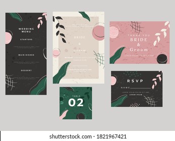 Wedding Invitation Card Like As Save The Date, RSVP, Table No, Thank You And Menu Details.