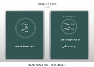 Wedding invitation card lovely couple celebration design 
