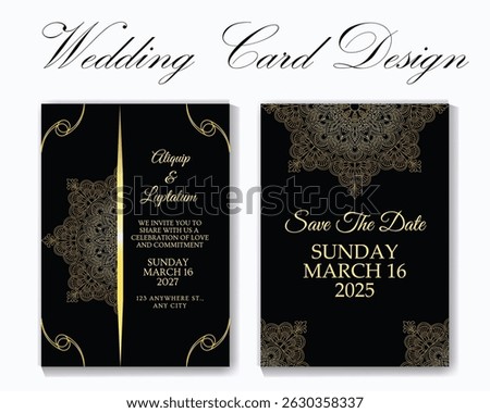Wedding invitation card luxury background design. This exquisite card is made from the finest paper, designs that blend traditional elegance with modern sophistication.