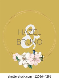 Vector de simulación de tarjeta de invitación de matrimonio