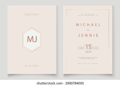 wedding invitation card. modern card Design Vector template