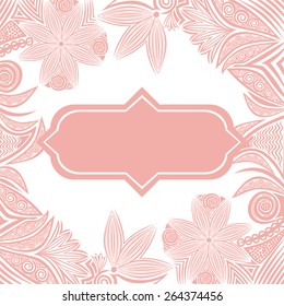 Wedding invitation card nature pattern background vector illustration