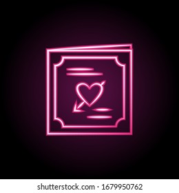 Wedding invitation card neon icon. Simple thin line, outline vector of wedding icons for ui and ux, website or mobile application