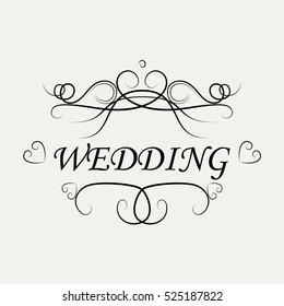Wedding invitation card. Ornamental decorative elements.Vector illustration.Vintage and filigree decoration. Calligraphic design elements and page decoration. On white.