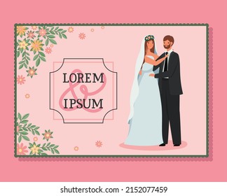 wedding invitation card over pink