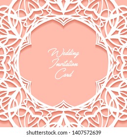 wedding invitation card paper cut design