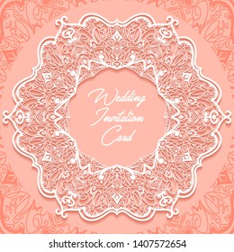 wedding invitation card paper cut design