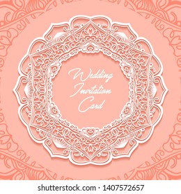 wedding invitation card paper cut design