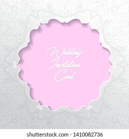 wedding invitation card paper cut design