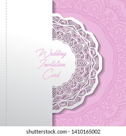 wedding invitation card paper cut design