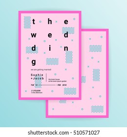 Wedding Invitation Card or Poster Template, Wedding cards design set, Modern Abstract Background, Corporate Template.