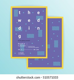 Wedding Invitation Card or Poster Template, Wedding cards design set, Modern Abstract Background, Corporate Template.
