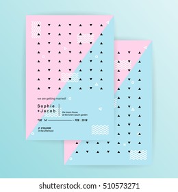 Wedding Invitation Card or Poster Template, Wedding cards design set, Modern Abstract Background,  Corporate Template.