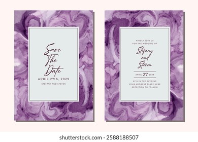 wedding invitation card purple abstract texture background