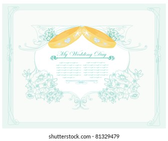 wedding Invitation card with rings