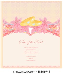 wedding Invitation card with rings