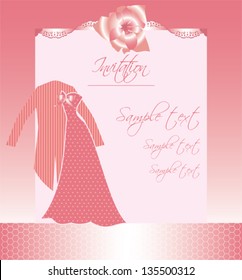 Wedding  invitation card with romantic frame