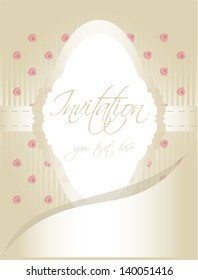 Wedding invitation card with roses