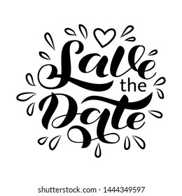 Wedding invitation card. Save the date lettering. Vector illustration